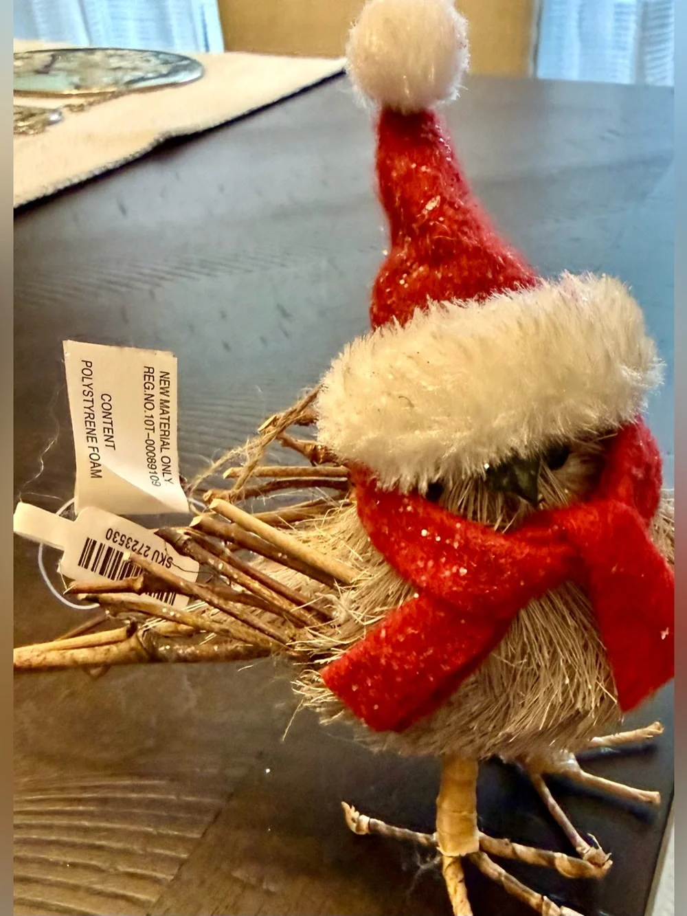 Pier 1 Imports Holiday Woodland Bristle Brush Ornament lot of 5.